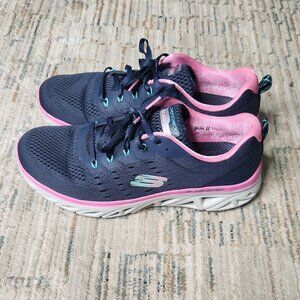 Skechers Sneakers, Blue and Pink, Size 11